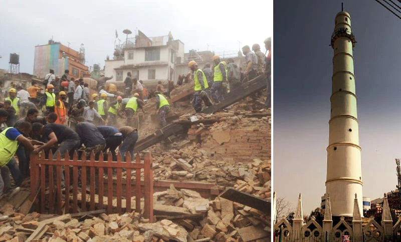 Historic Katmandu tower collapses in quake