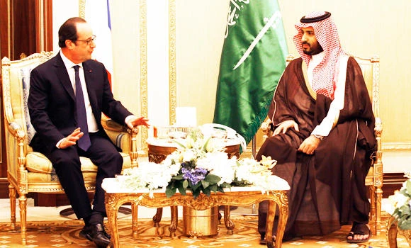 French prez meets top ministers, officials in Riyadh