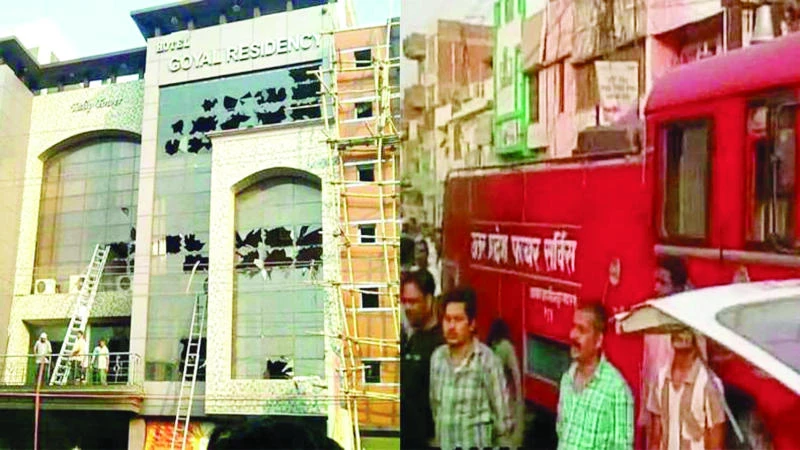 10 burned alive in India hotel blaze