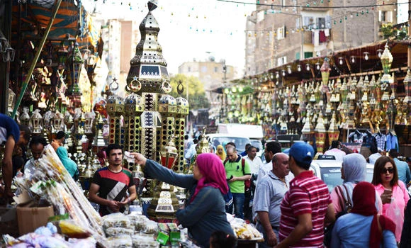 Egyptian fabric adorn homes in Ramadan