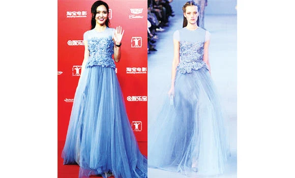 Copycat! Chinese actress wears fake Elli Saab gown
