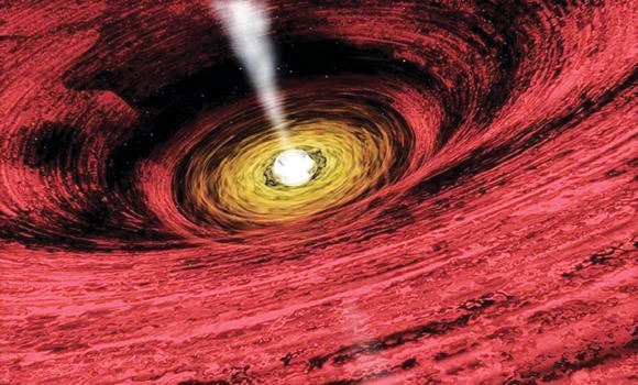 Lifetime spectacle: Black hole having breakfast in bed