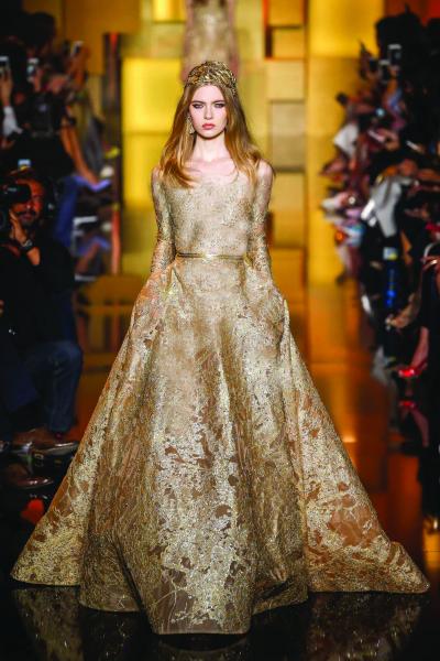 elie saab gold dress Arab News elie saab evening dresses