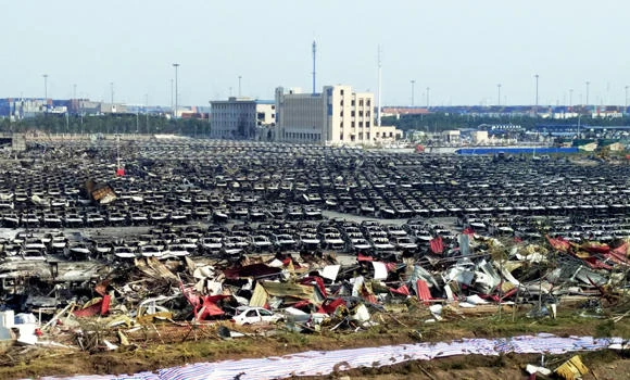Rain in China blast city raises pollution fears