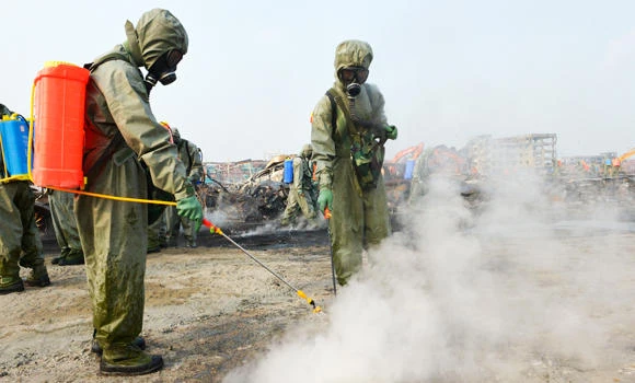 New fires at China explosion site