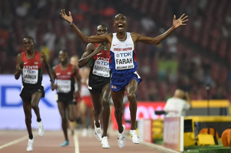 Farah makes history as Bolt, Gatlin coast to 100-meters semis