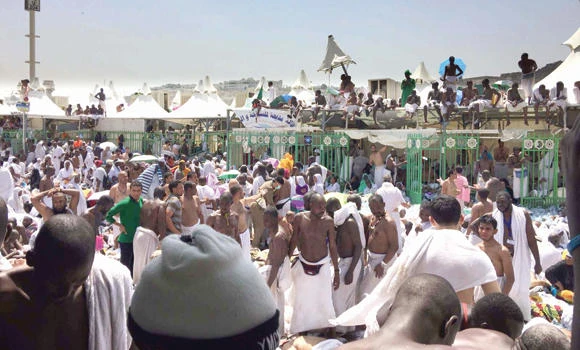 Security men pleaded with Hajis to stay back...