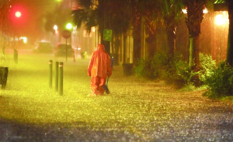 Streets submerged after heavy rain batters US southeast