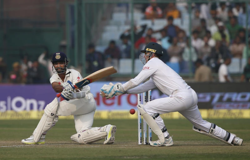 Gritty Rahane rescues India after Piedt shines