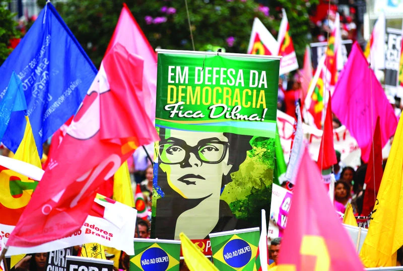Crowds march against ‘coup’ targeting Brazil’s president