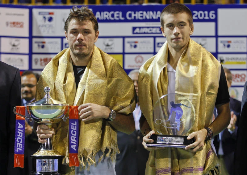 Wawrinka completes Chennai hat trick vs. Coric