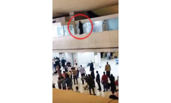 Distressed woman, 20, stopped from jumping to death inside airport