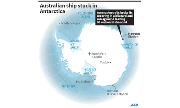 Australian icebreaker runs aground in Antarctica