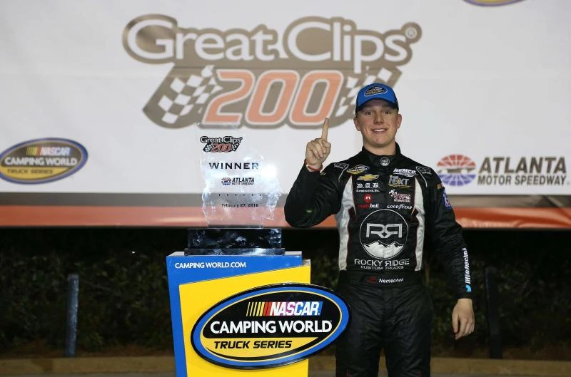 Nemechek wins Truck race in Atlanta after 2 late wrecks