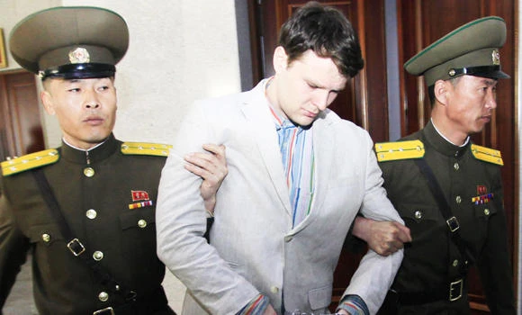 Pyongyang releases CCTV footage of US student stealing political banner