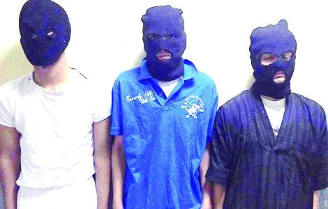 Three masked robbers arrested