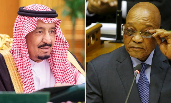 King Salman receives South African president