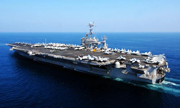 This file handout picture from US Navy dated February 21, 2007, shows the Nimitz-class aircraft carrier USS John C. Stennis as it conducts operations in the Gulf. (AFP)