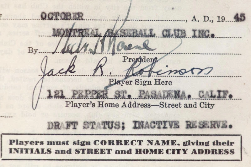 Jackie Robinson’s historic Brooklyn Dodgers contract on view in NYC