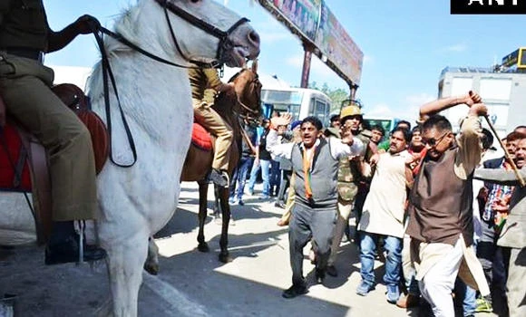 Horse injured during BJP protest dies