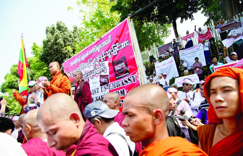 Buddhist monks target US Embassy against Rohingya