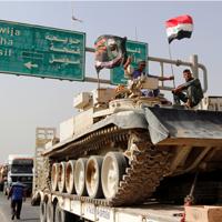 A convoy of Iraqi security forces advances on the outskirts of Mosul, to fight against Daesh (Islamic State) militants, in Kirkuk, Iraq, on Oct. 12, 2016. (REUTERS/Ako Rasheed)