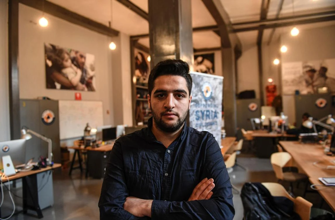 Syrian cinematographer of “The White Helmets” film Khaled Al-Khatib. (AFP)