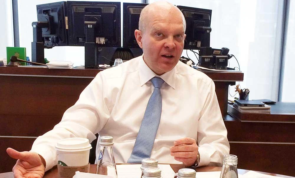 Yuri Soloviev, VTB first deputy president, speaks during an interview with Reuters at his office in Moscow, Russia, in this February 16, 2017 photo. (Reuters)