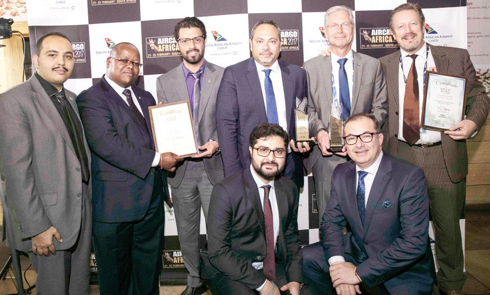 The International Cargo Airline award was received by Saudia Cargo’s Rainer Muller, vice president, commercial
and Joseph Notter, vice president, operation.