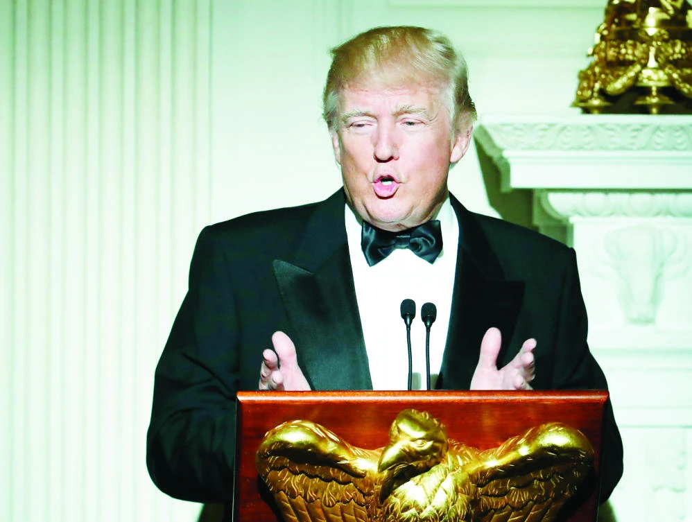 President Donald Trump, speaks during the annual National Governor’s Association winter meeting, at the State Dining Room of the White House, in Washington, on Sunday. (AP)