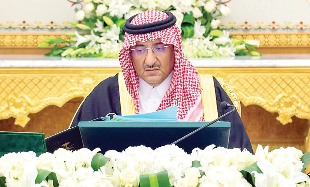 Vice Custodian of the Two Holy Mosques Prince Mohammed bin Naif chairs the Cabinet meeting in Riyadh on Monday. (SPA)