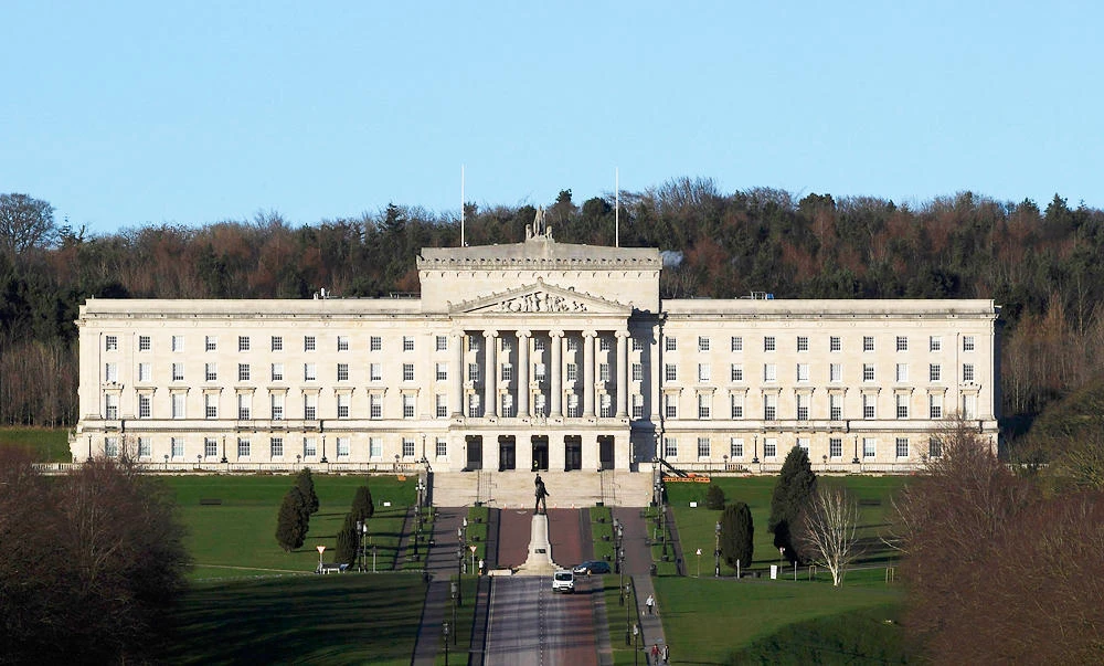 The Stormont Parliament building, where the Northern Ireland Assembly sits, is seen late afternoon in Belfast, Northern Ireland, Tuesday. (REUTERS)