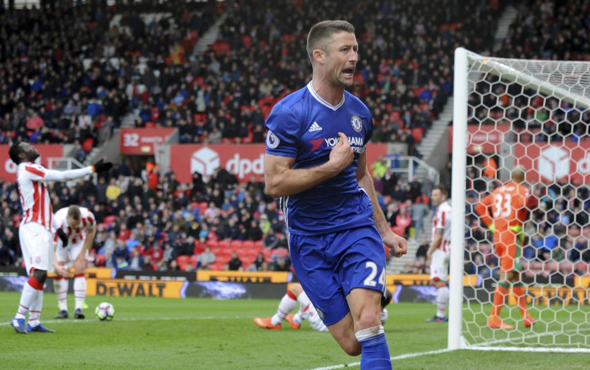 Chelsea's Gary Cahill celebrates