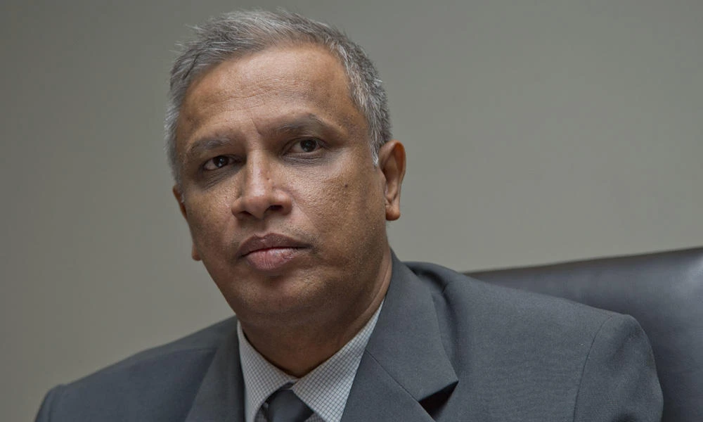 Sri Lankan lawmaker Mathiaparanan Abraham Sumanthiran, shown in this Feb. 28, 2017 photo, on Wednesday accused the government of not fulfilling promises made to the United Nations allowing a probe into war crimes allegations from a civil war that ended nearly eight years ago. (AP Photo/ Gemunu Amarasinghe)