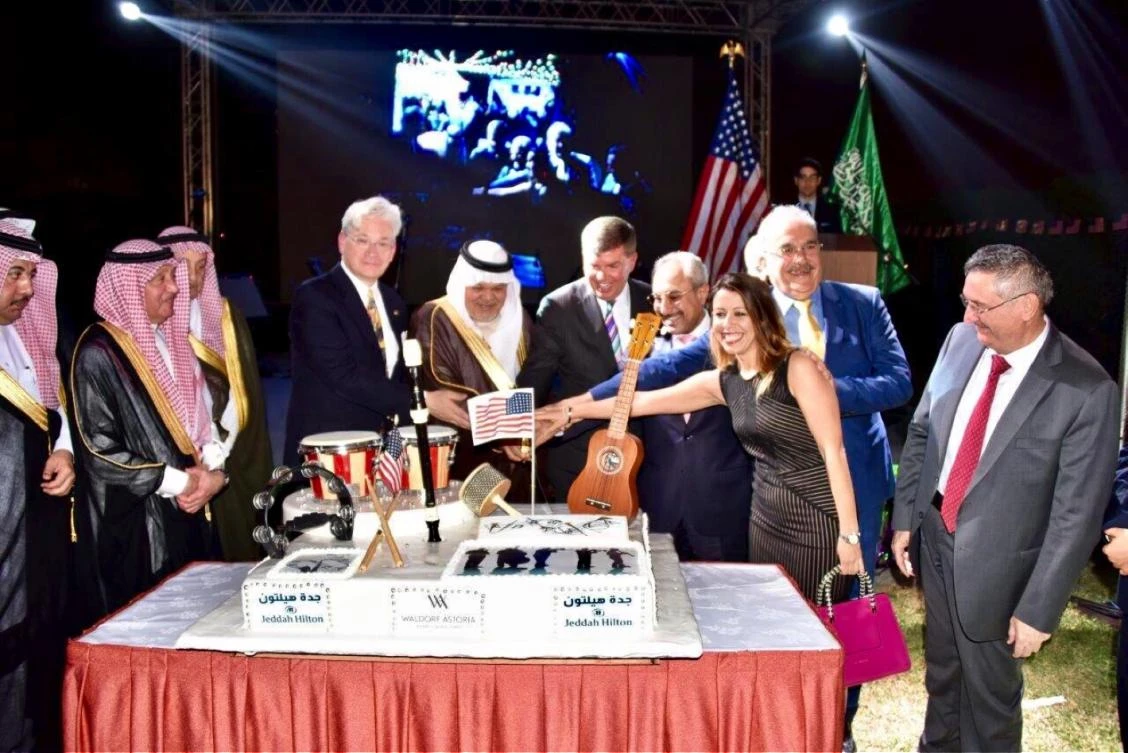 The US Consulate marked the 241st year of American independence with a celebration hosted by Consul General Matthias J. Mitman in Jeddah on Feb. 26. Among the honored guests were Jamal Balkhoyour, director general of the Saudi Foreign Ministry (Makkah region branch)
and fellow dignitaries from the diplomatic corps.