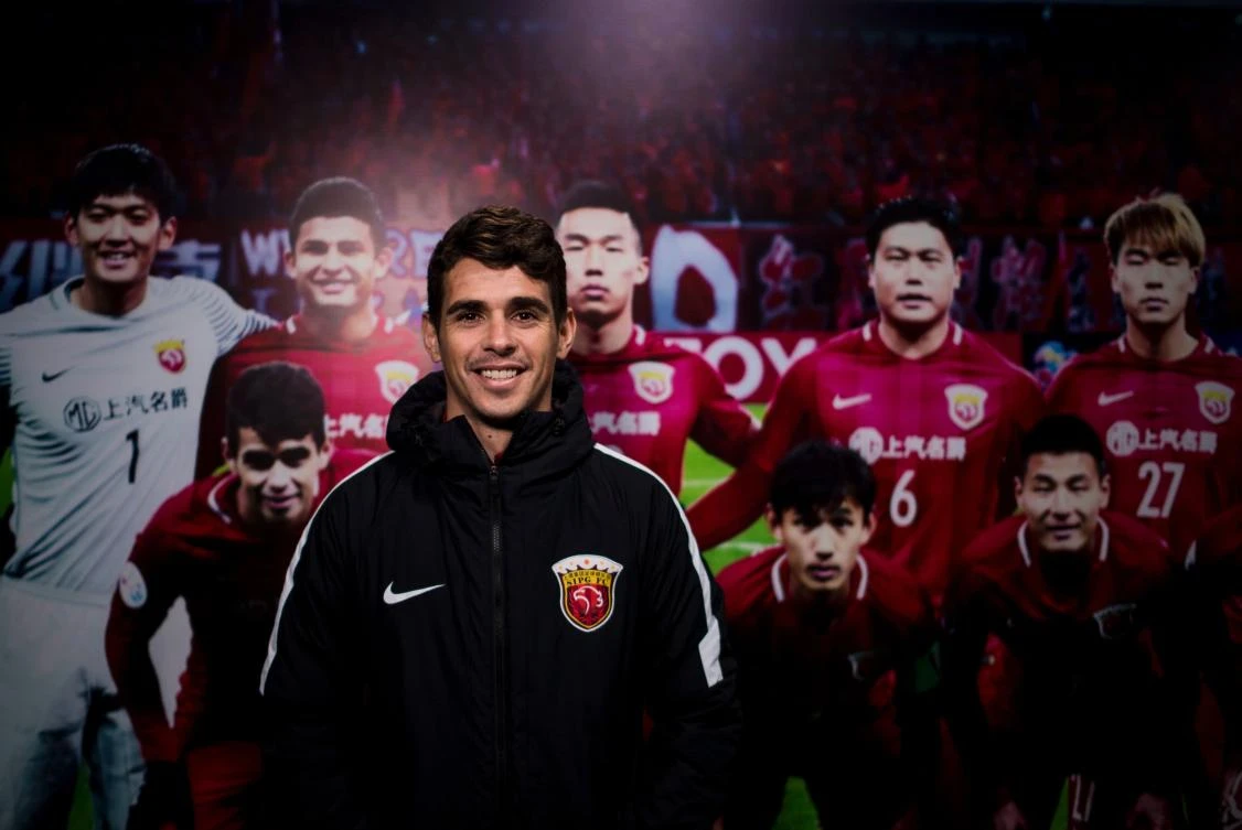 Brazilian football player Oscar of Shanghai SIPG posing for a portrait during a season launch event in Shanghai. (AFP)