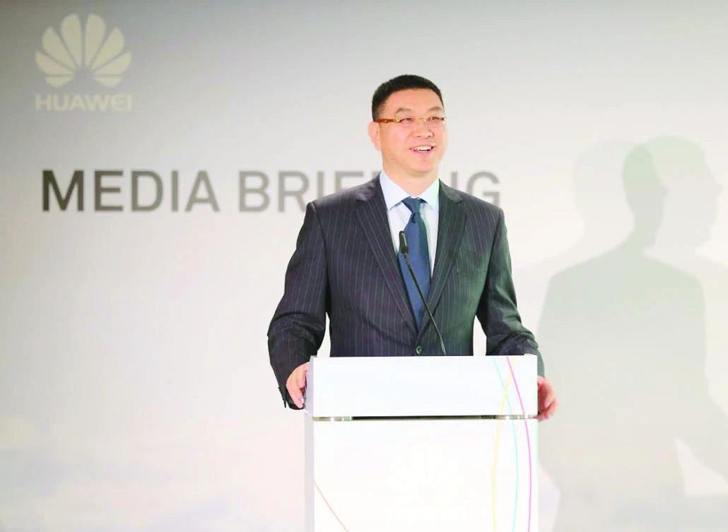 William Xu, executive director of the board and chief strategy marketing officer, Huawei, speaks at the event.