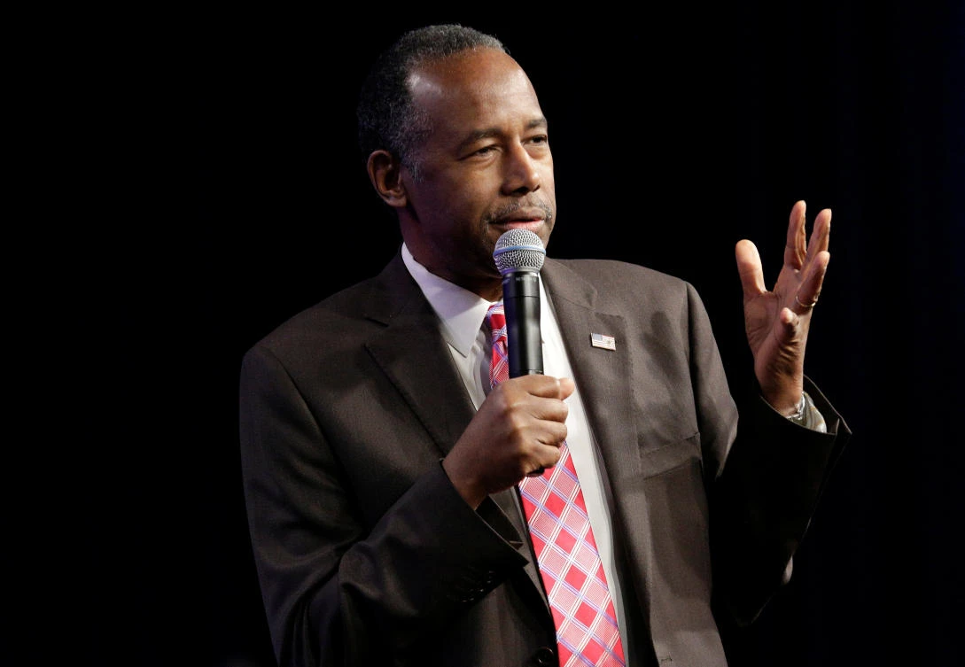 US Secretary of Housing and Urban Development Ben Carson speaks to employees of the agency in Washington, US. (Reuters)