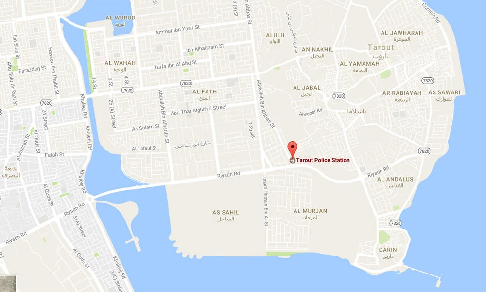 Google map showing Tarout Island in Qatif province.