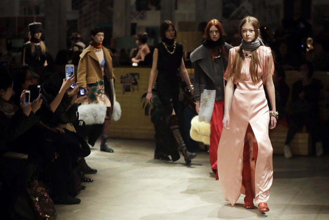A model wears a creation part of the Prada women's Fall-Winter 2017-18 collection, that was presented in Milan, Italy, Thursday, Feb. 23, 2017. (AP)