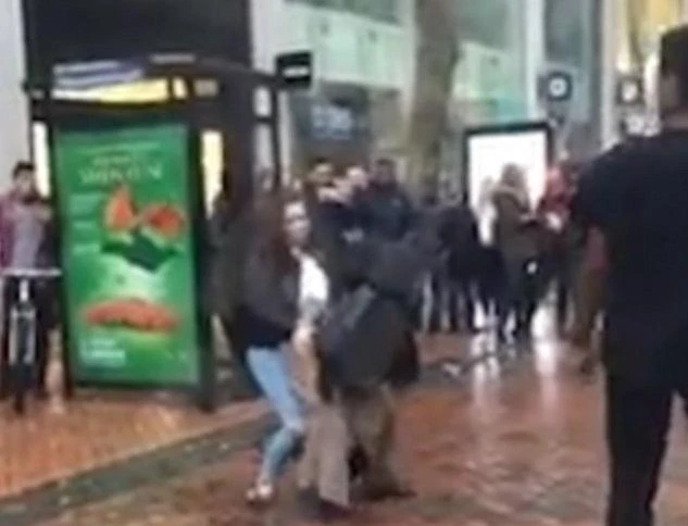 The young Muslim was filmed on a busy street in Birmingham. (Photo courtesy: Facebook.com)
