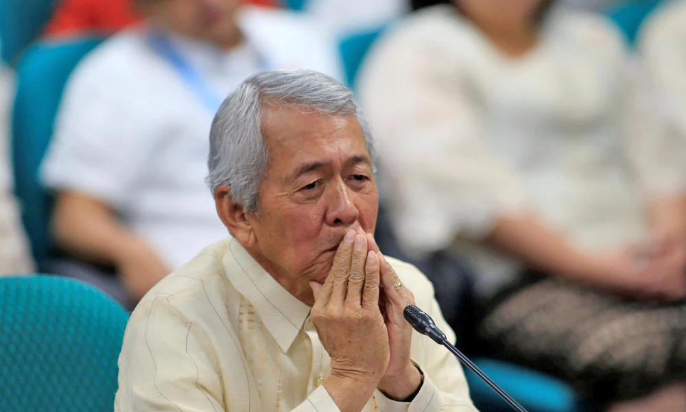 Philippine Foreign Secretary Perfecto Yasay gestures during a Commission on Appointment hearing at the Senate headquarters in Manila on Wednesday. (REUTERS/Romeo Ranoco)