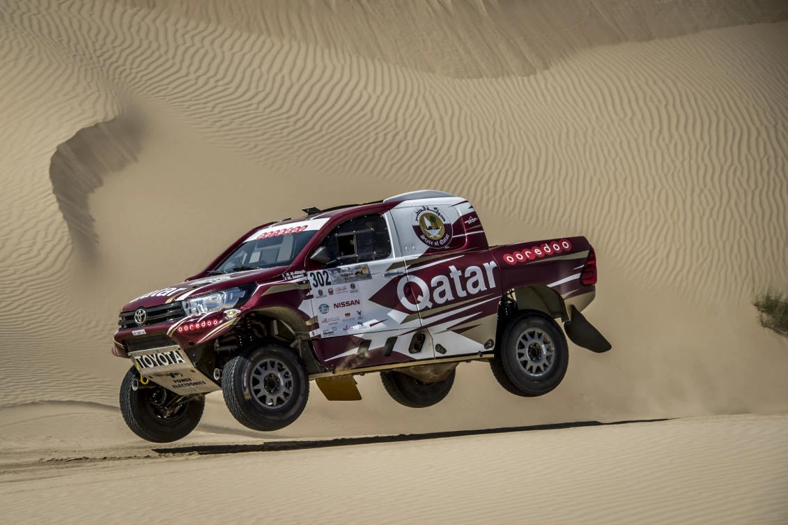 Nasser Al-Attiyah in action during the Dubai International Baja on Friday. (AN photo)