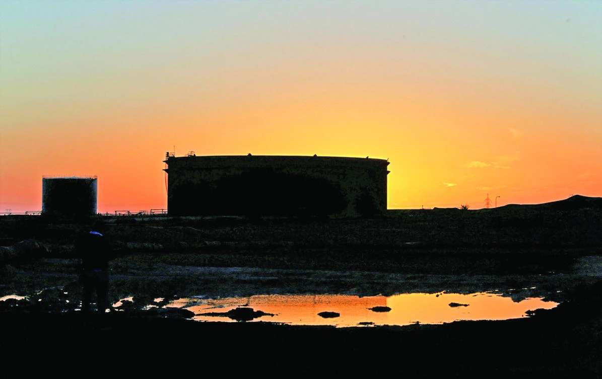 Damaged tanks at the oil port of Ras Lanuf, Libya. (Reuters)