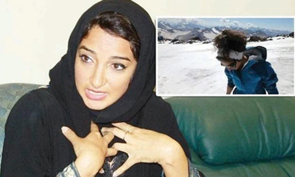 Raha Moharrak, who made history in 2013 as the first Saudi woman to climb Mount Everest (inset picture), being interviewed in this file photo. Moharrak is one of the speakers in a one-day conference organized by the Alwaleed Philanthropies on Saturday in Riyadh. (File photo)