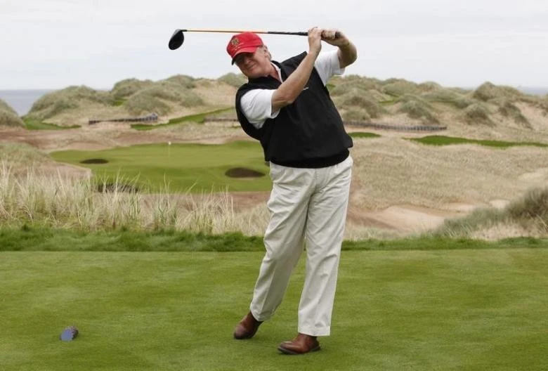 President Trump has come under fire from social media users for his golfing habits. (Reuters)