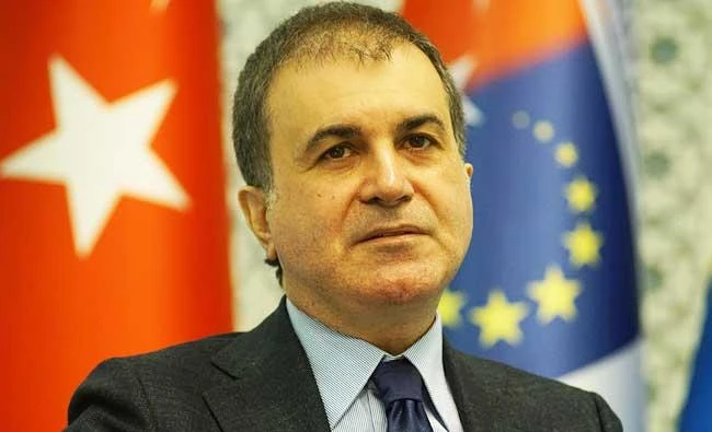 Turkey's Minister for EU Affairs Omer Celik reacts during an interview with Reuters in Ankara, Turkey, on Wednesday. (Reuters)