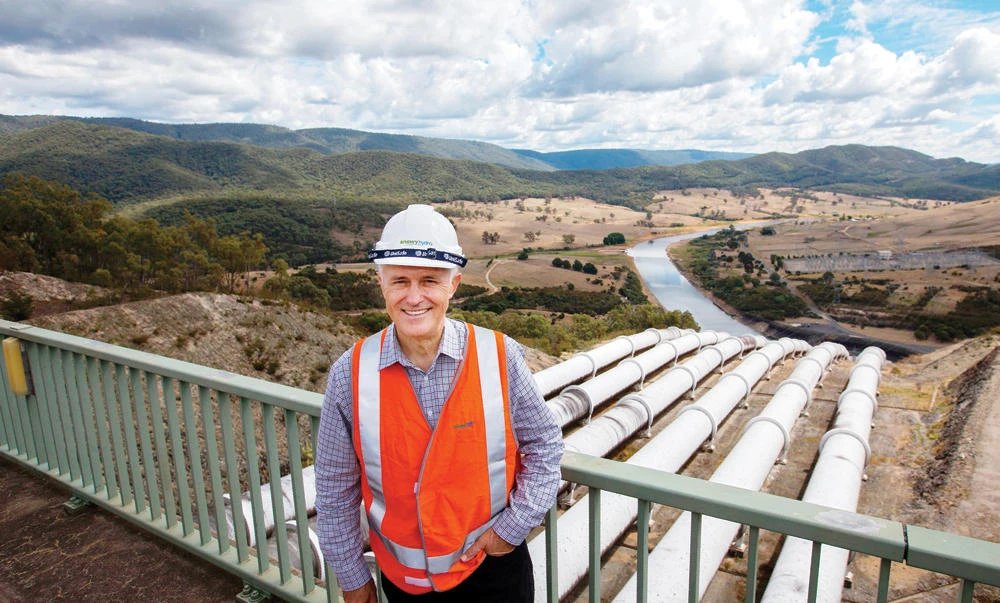 Australian Prime Minister Malcolm Turnbull visits the Tumut 3
power station at the Snowy Hydro Scheme in Talbingo,
in the Snowy Mountains, on Thursday. (AFP)