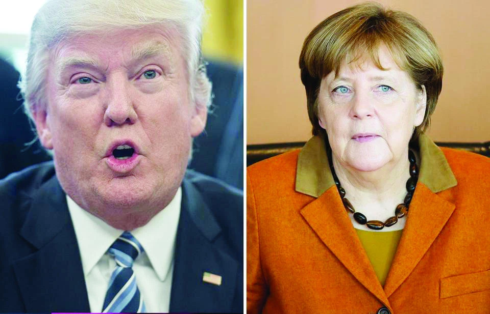 President Donald Trump and German Chancellor Angela Merkel. (AP)