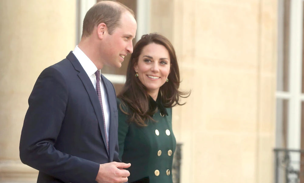 Britain’s Catherine and Prince William leave the Elysee Palace in Paris after a meeting with French president in Paris, France. (Reuters)